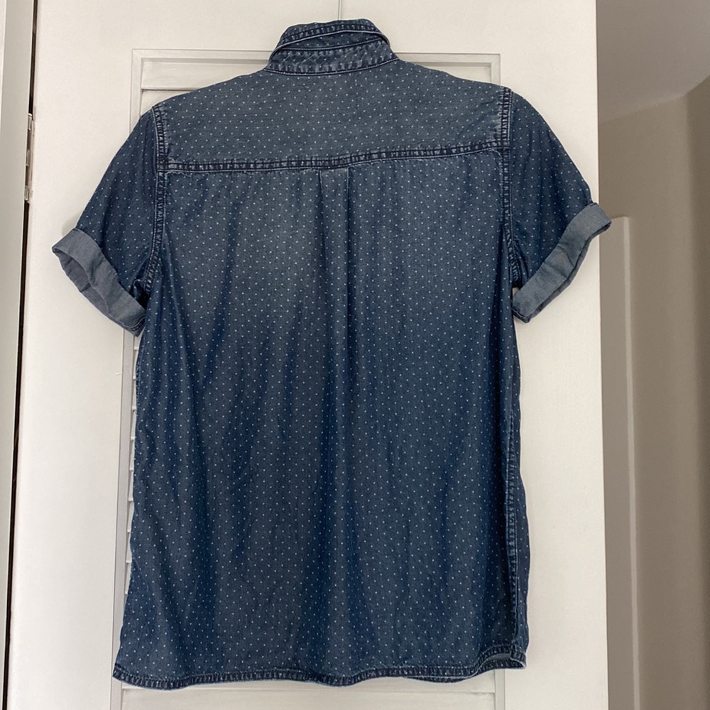 Current Elliott Amabel Denim Shirt In Indigo Polk… - image 5